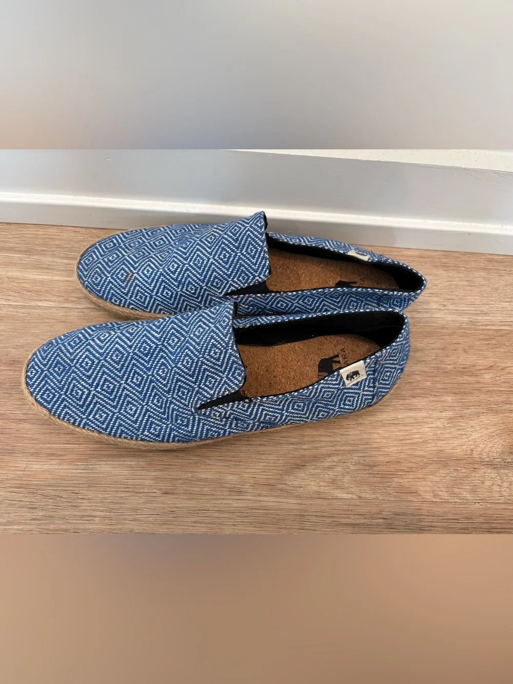 Patara Men’s Seeker Taj Blue Geometric Print Slip-On Espadrilles Canvas 10